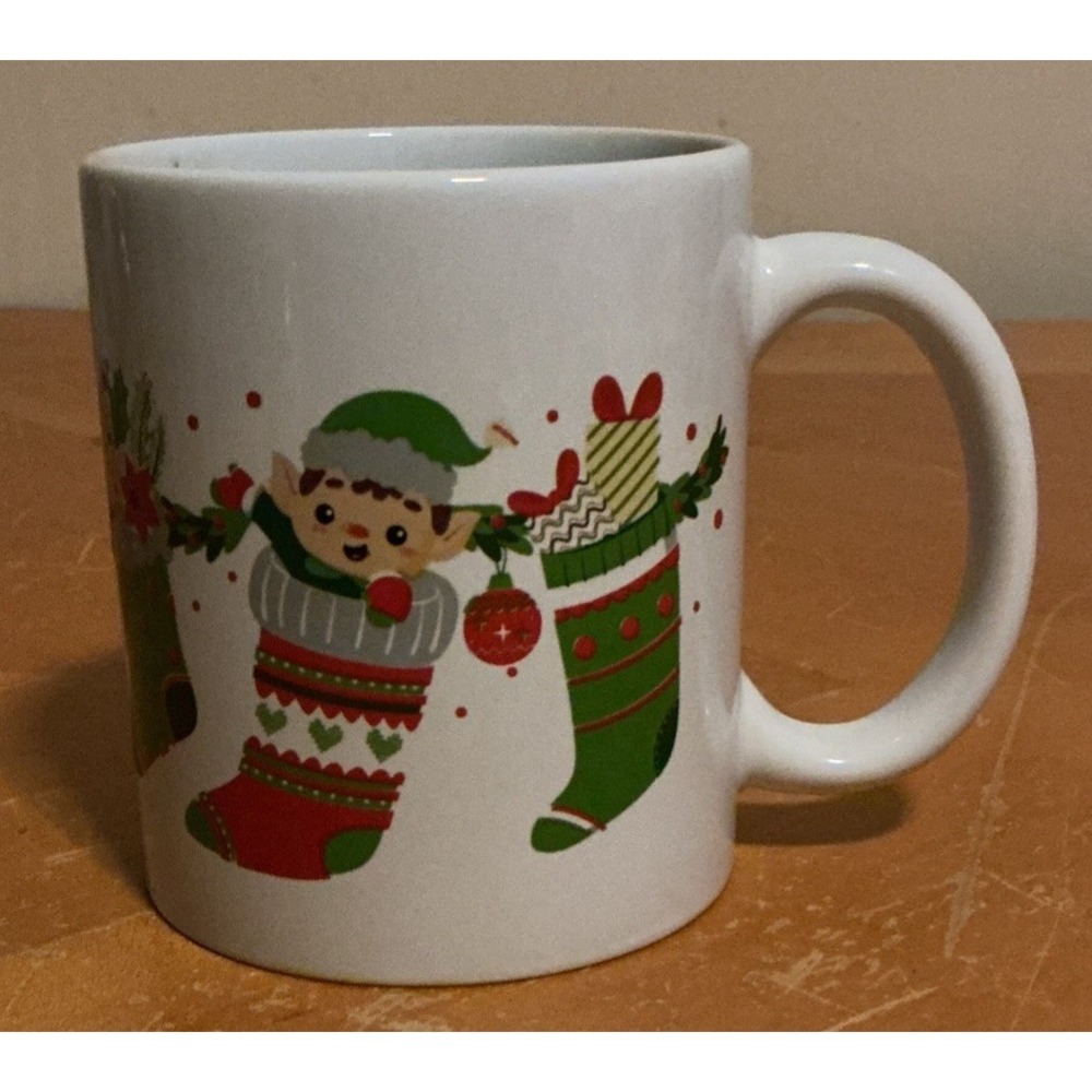 Elf‎ In Christmas Stocking Coffee Mug By Just For You, Never Been Used, New